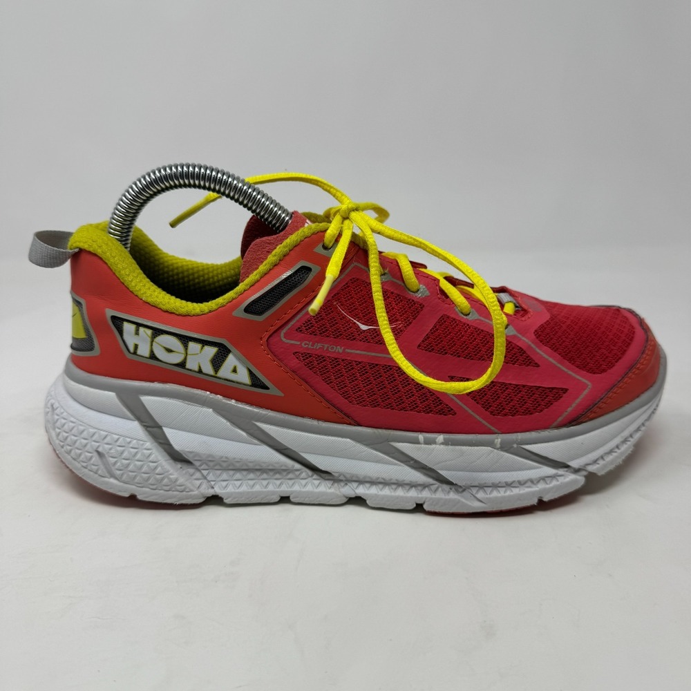 HOKA One One Clifton‎ 1 Road Running Sneakers Coral Pink 20609-031 Women's 7.5 - Picture 2 of 16